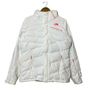 The North Face 550 Goose Down Ski Winter Jacket size large in white hot pink